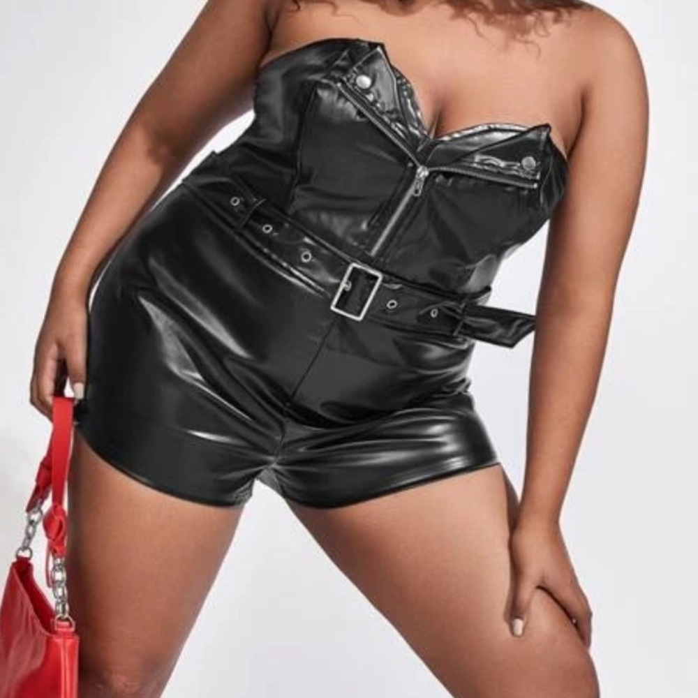 Shein leather romper